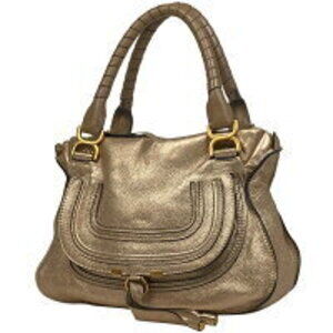 Chloe Marcie Shoulder Bag leather gold brown
